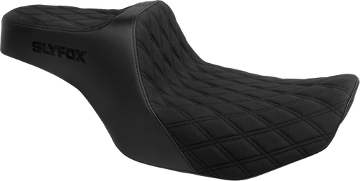 SLYFOX High Noon Seat - Double Diamond - Black Logo - Black Stitch - FLH/FLT '23-'25 4704C-SlyFox