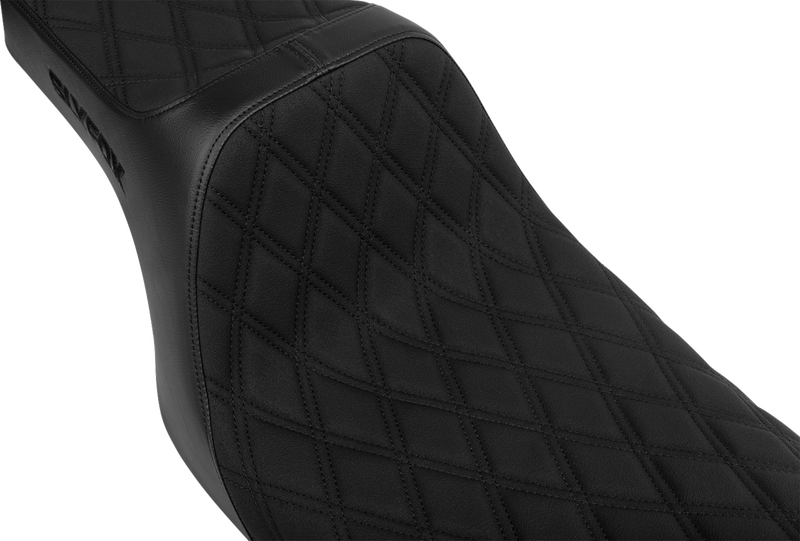 SLYFOX High Noon Seat - Double Diamond - Black Logo - Black Stitch - FLH/FLT '08-'25 4710C-SlyFox