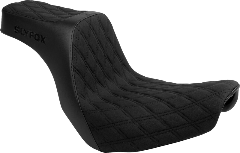 SLYFOX High Noon Seat - Double Diamond - Black Logo - Black Stitch - FL/FX '18-'25 4701C-SlyFox