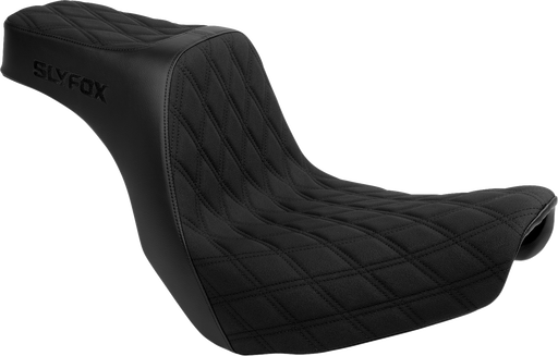 SLYFOX High Noon Seat - Double Diamond - Black Logo - Black Stitch - FL/FX '18-'25 4701C-SlyFox