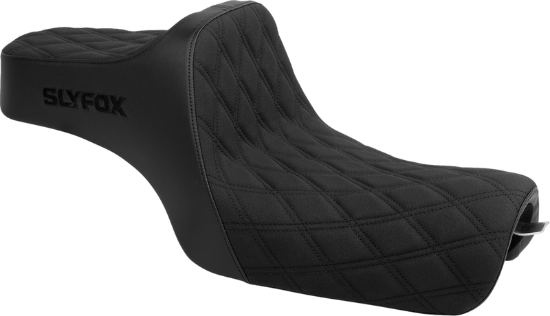 SLYFOX High Noon Seat - Double Diamond - Black Logo - Black Stitch - XL '04-'22 4709C-SlyFox