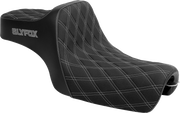 SLYFOX High Noon Seat - Double Diamond - Silver Logo - Silver Stitch - XL '04-'22 4709D-SlyFox