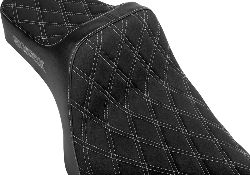 SLYFOX High Noon Seat - Double Diamond - Silver Logo - Silver Stitch - XL '04-'22 4709D-SlyFox