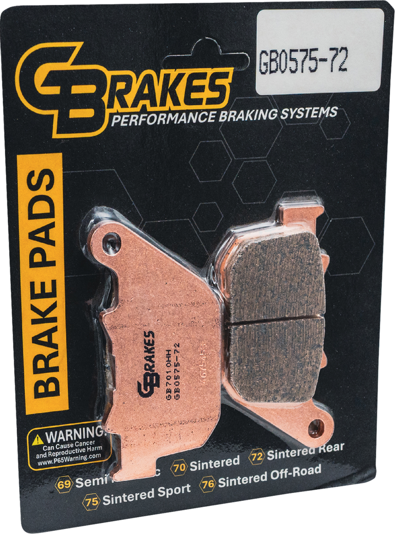 GBRAKES Brake Pad - Sintered - Rear GB0575-72