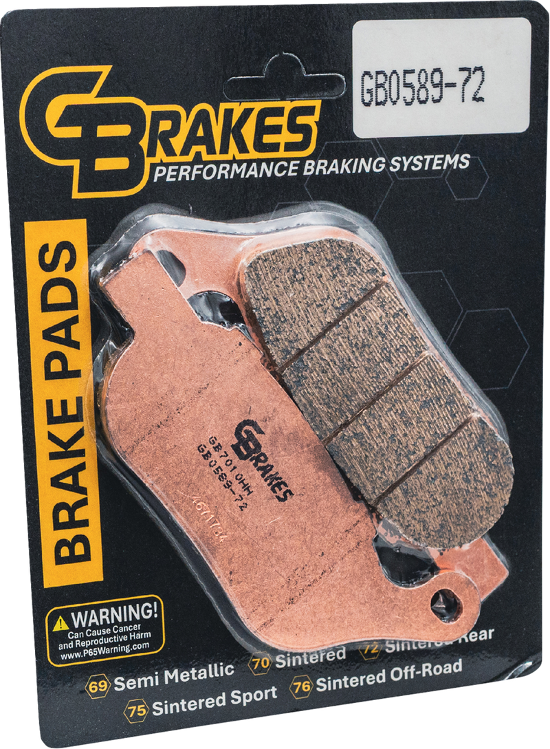 GBRAKES Brake Pad - Sintered - Rear GB0589-72