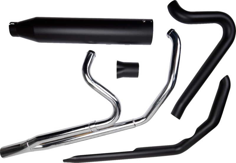 KHROME WERKS 2-into-1 Outlaw-SR Exhaust System - Black - Without End Cap - Twin Cam Touring 200785-SR