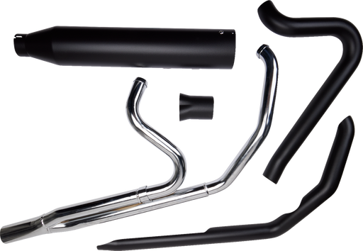 KHROME WERKS 2-into-1 Outlaw-SR Exhaust System - Black - Without End Cap - Twin Cam Touring 200785-SR