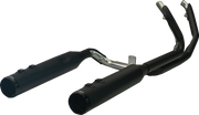 KHROME WERKS 2-into-1-into-2 Dominator-SR Exhaust System - Black - Without End Caps - Twin Cam Touring 200830-SR