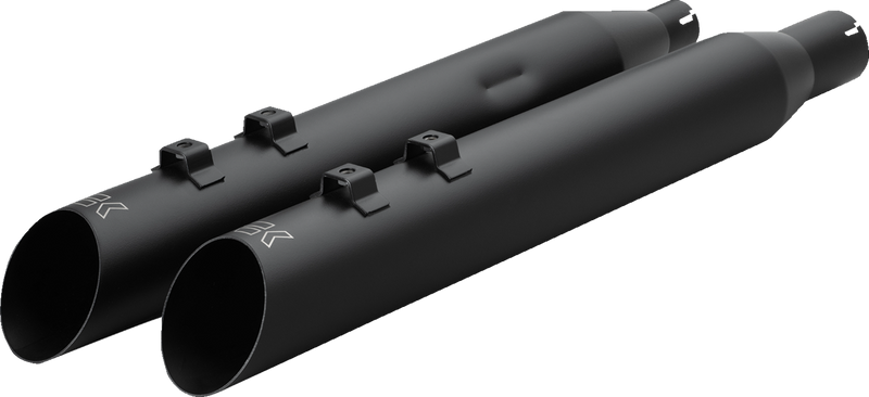KHROME WERKS HP-Plus® Slip-On Mufflers - Slash-Up - 4"- M8 - Black 40FSL-1011-BLK
