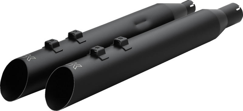 KHROME WERKS HP-Plus® Slip-On Mufflers - 4" - M8 - Slash Up with Ripper Baffle - Black 40FSL-1012-BLK