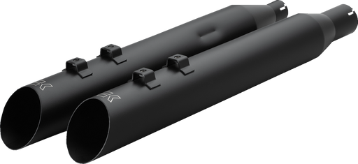 KHROME WERKS HP-Plus® Slip-On Mufflers - 4" - M8 - Slash Up with Ripper Baffle - Black 40FSL-1012-BLK