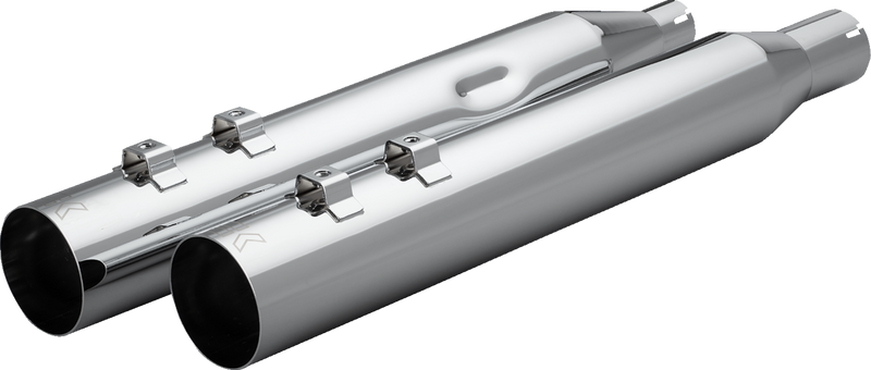 KHROME WERKS HP-Plus® Slip-On Mufflers - 4" - Straight Cut with Ripper Baffle - M8 - Chrome 40FST-1012-CHR