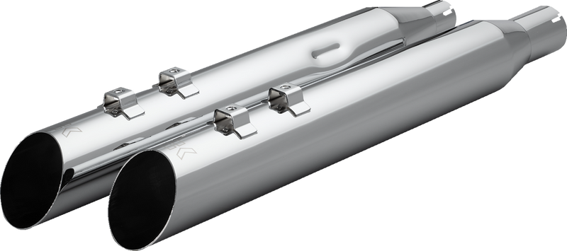 KHROME WERKS HP-Plus® Slip-On Mufflers - Slash-Up - 4" - M8 - Chrome 40FSL-1011-CHR