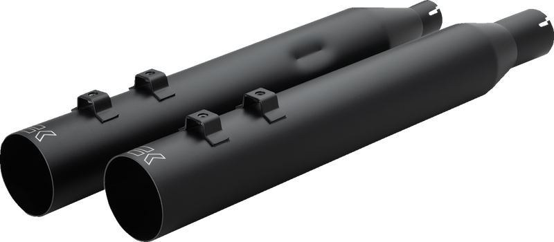 KHROME WERKS HP-Plus® Slip-On Mufflers - Straight Cut - 4" - M8 - Black 40FST-1011-BLK