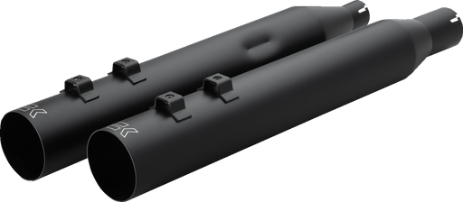 KHROME WERKS HP-Plus® Slip-On Mufflers - Straight Cut - 4" - M8 - Black 40FST-1011-BLK