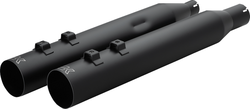 KHROME WERKS HP-Plus® Slip-On Mufflers - 4" - Straight Cut with Ripper Baffle - M8 - Black 40FST-1012-BLK