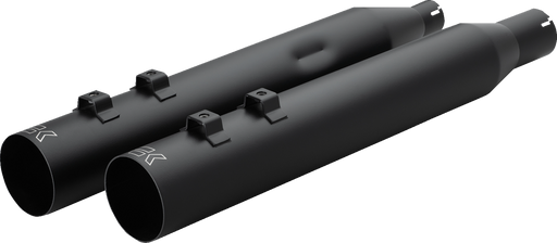 KHROME WERKS HP-Plus® Slip-On Mufflers - 4" - Straight Cut with Ripper Baffle - M8 - Black 40FST-1012-BLK