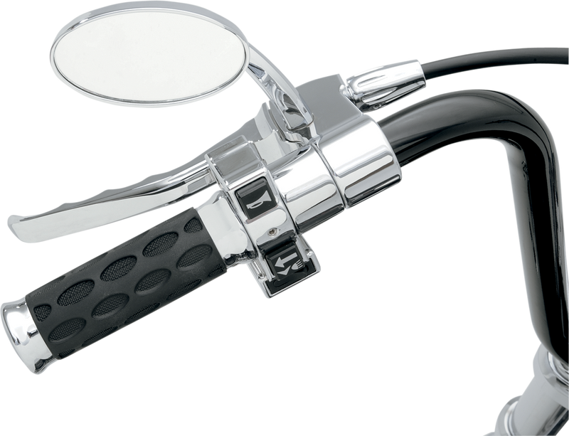 DRAG SPECIALTIES Hotop Style Rubber Grips w/ Throttle Sleeve - Chrome/Rubber