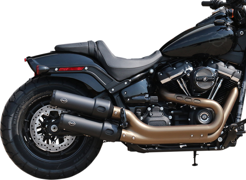 S&S CYCLE Ceramic Black Grand National Mufflers for Fat Bob