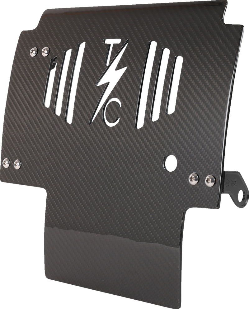 THRASHIN SUPPLY CO. Skid Plate - Carbon Fiber/Gloss - With Black Brackets - FLHX/FLTRX TSC-3034-1