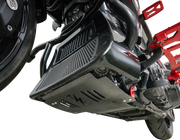 THRASHIN SUPPLY CO. Skid Plate - Carbon Fiber/Gloss - With Red Brackets - FLHX/FLTRX TSC-3034-2