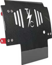 THRASHIN SUPPLY CO. Skid Plate - Carbon Fiber/Gloss - With Red Brackets - FLHX/FLTRX TSC-3034-2