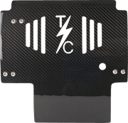 THRASHIN SUPPLY CO. Skid Plate - Carbon Fiber/Gloss - With Red Brackets - FLHX/FLTRX TSC-3034-2