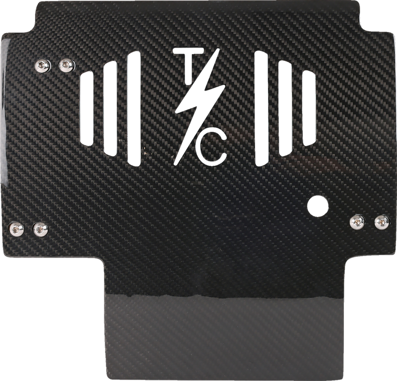 THRASHIN SUPPLY CO. Skid Plate - Carbon Fiber/Gloss - With Red Brackets - FLHX/FLTRX TSC-3034-2