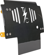 THRASHIN SUPPLY CO. Skid Plate - Carbon Fiber/Gloss - With Gold Brackets - FLHX/FLTRX TSC-3034-5