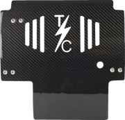 THRASHIN SUPPLY CO. Skid Plate - Carbon Fiber/Gloss - With Black Brackets - FLHX/FLTRX TSC-3034-1