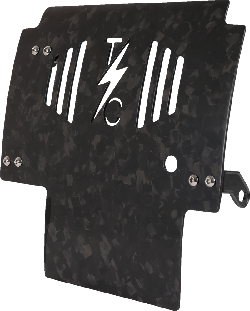 THRASHIN SUPPLY CO. Skid Plate - Carbon Fiber/Forged - With Black Brackets - FLHX/FLTRX TSC-3035-1