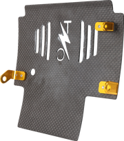 THRASHIN SUPPLY CO. Skid Plate - Carbon Fiber/Gloss - With Gold Brackets - FLHX/FLTRX TSC-3034-5