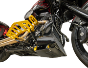 THRASHIN SUPPLY CO. Skid Plate - Carbon Fiber/Gloss - With Gold Brackets - FLHX/FLTRX TSC-3034-5