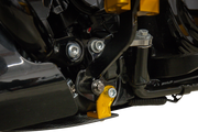 THRASHIN SUPPLY CO. Skid Plate - Carbon Fiber/Gloss - With Gold Brackets - FLHX/FLTRX TSC-3034-5