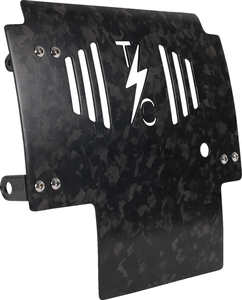 THRASHIN SUPPLY CO. Skid Plate - Carbon Fiber/Forged - With Black Brackets - FLHX/FLTRX TSC-3035-1
