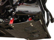 THRASHIN SUPPLY CO. Skid Plate - Carbon Fiber/Forged - With Red Brackets - FLHX/FLTRX TSC-3035-2
