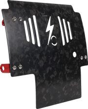 THRASHIN SUPPLY CO. Skid Plate - Carbon Fiber/Forged - With Red Brackets - FLHX/FLTRX TSC-3035-2