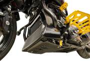 THRASHIN SUPPLY CO. Skid Plate - Carbon Fiber/Gloss - With Gold Brackets - FLHX/FLTRX TSC-3034-5