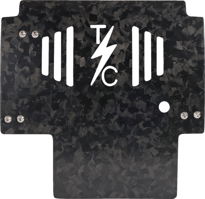 THRASHIN SUPPLY CO. Skid Plate - Carbon Fiber/Forged - With Gold Brackets - FLHX/FLTRX TSC-3035-5