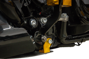 THRASHIN SUPPLY CO. Skid Plate - Carbon Fiber/Forged - With Gold Brackets - FLHX/FLTRX TSC-3035-5