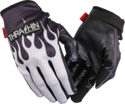 THRASHIN SUPPLY CO. Stealth Leather Palm Flame Gloves - Gray - Small SV1-22-08