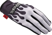 THRASHIN SUPPLY CO. Stealth Leather Palm Flame Gloves - Gray - Small SV1-22-08