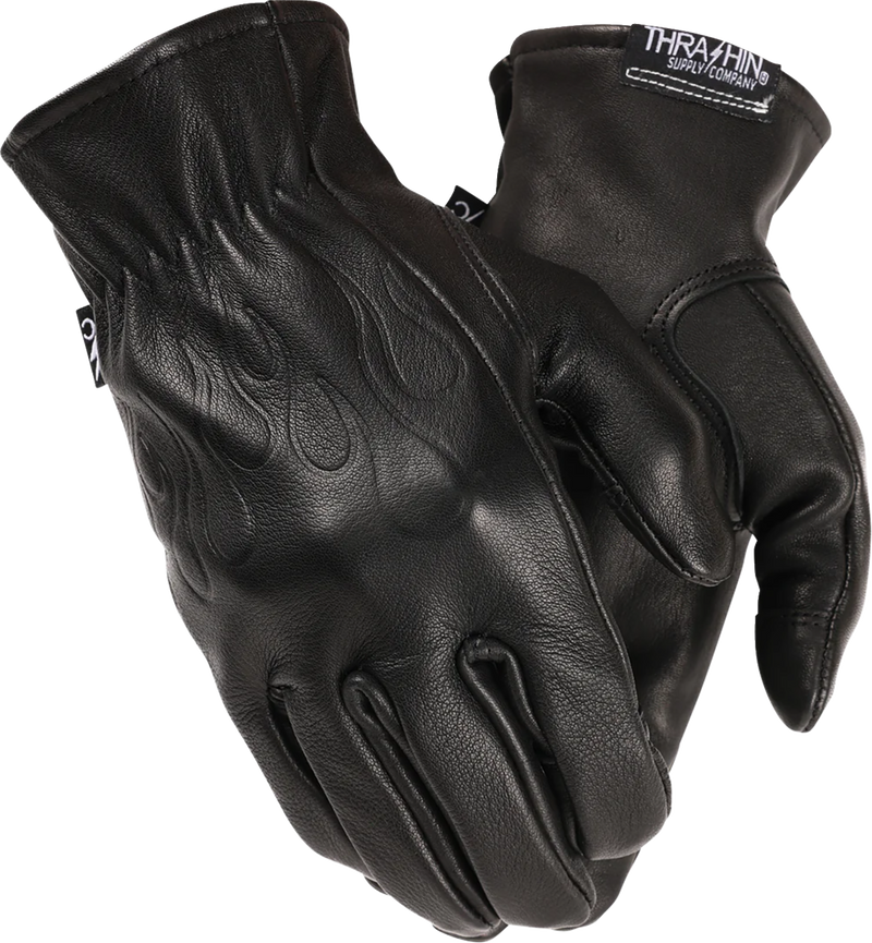 THRASHIN SUPPLY CO. Roper Leather Gloves - Black - Small TRG-01-08