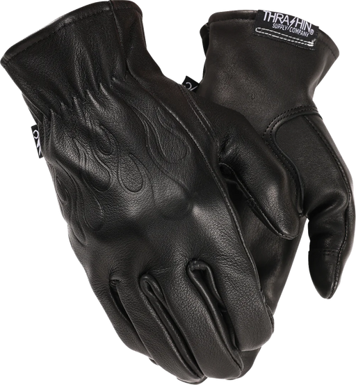 THRASHIN SUPPLY CO. Roper Leather Gloves - Black - Small TRG-01-08
