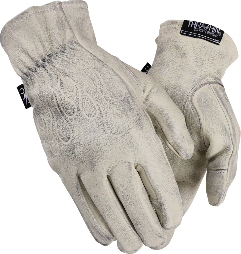 THRASHIN SUPPLY CO. Roper Leather Gloves - Bone White - XS TRG-00-07