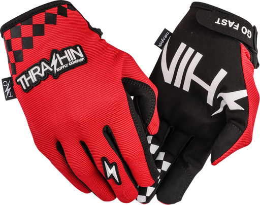 THRASHIN SUPPLY CO. Go Fast Stealth Gloves - Red - Small SV1-18-08