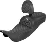 SADDLEMEN RoadSofa™ Tri-Gripper Seat - Extended Reach - w/ B - White