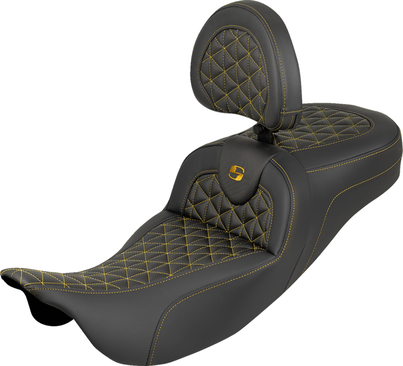 SADDLEMEN RoadSofa™ Tri-Gripper Seat - Extended Reach - w/ B - Gold