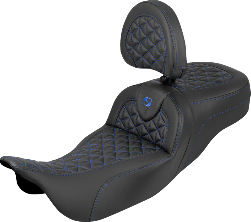 SADDLEMEN RoadSofa™ Tri-Gripper Seat - Extended Reach - w/ B - Blue