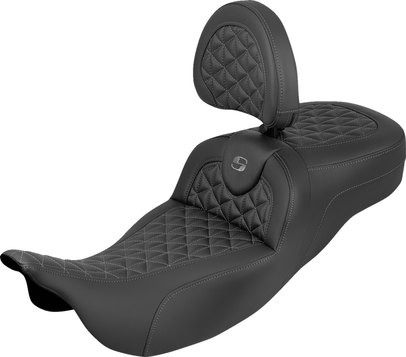 SADDLEMEN RoadSofa™ Tri-Gripper Seat - Extended Reach - w/ B - Gray